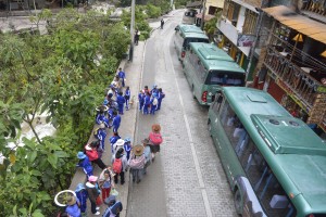 Machu Picchu Bus Terminal across Train Station