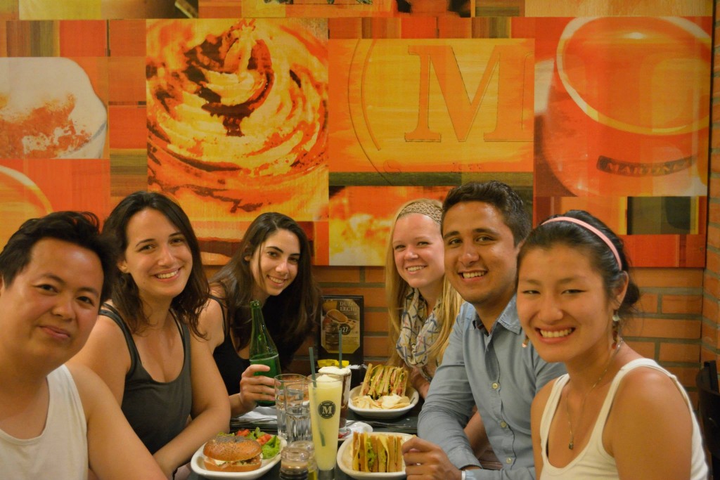 Charles with lots of new hostel friends in Buenos Aires