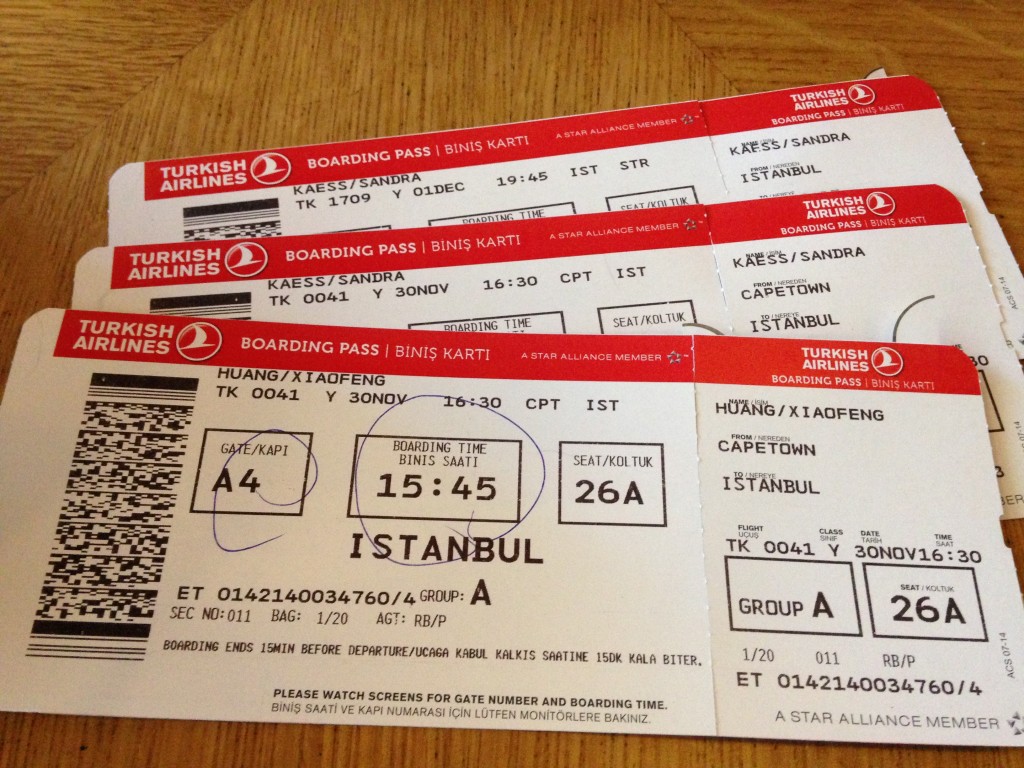 Cape Town to Istanbul Boarding Pass