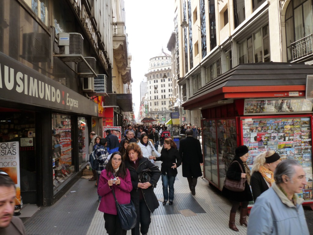 Newsstands on Florida Street "Calle" in Buenos Aires