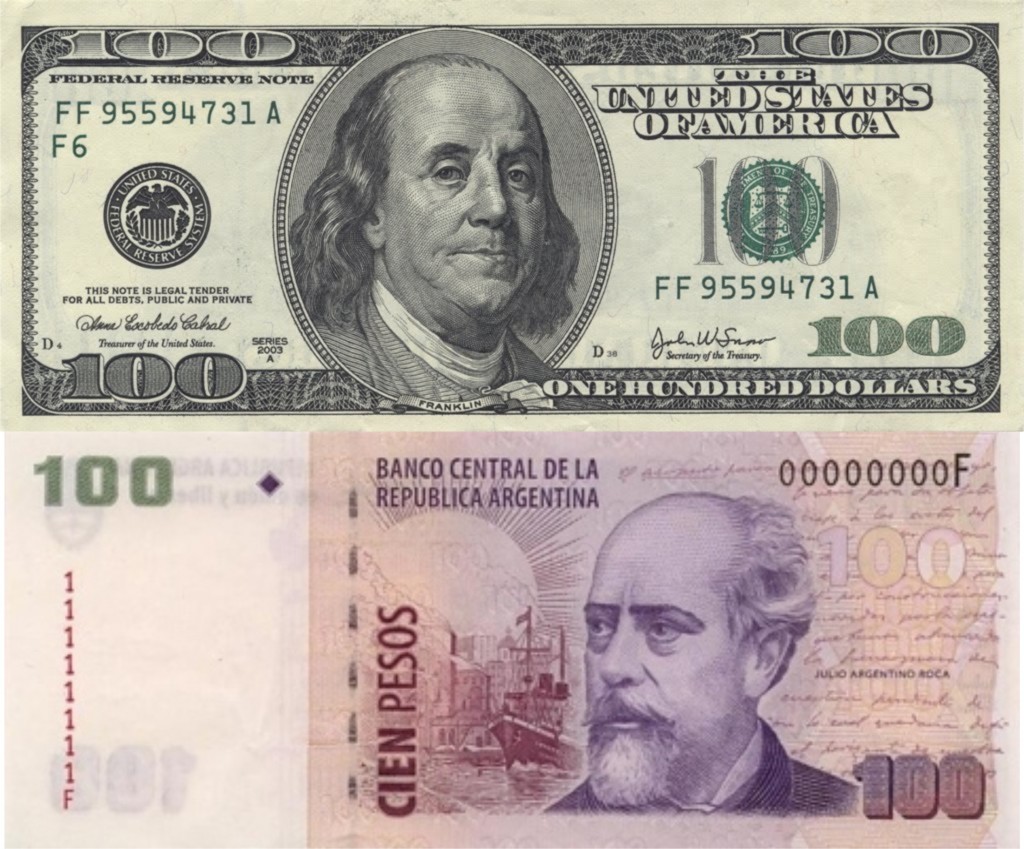 US Dollars vs. Argentine Peso