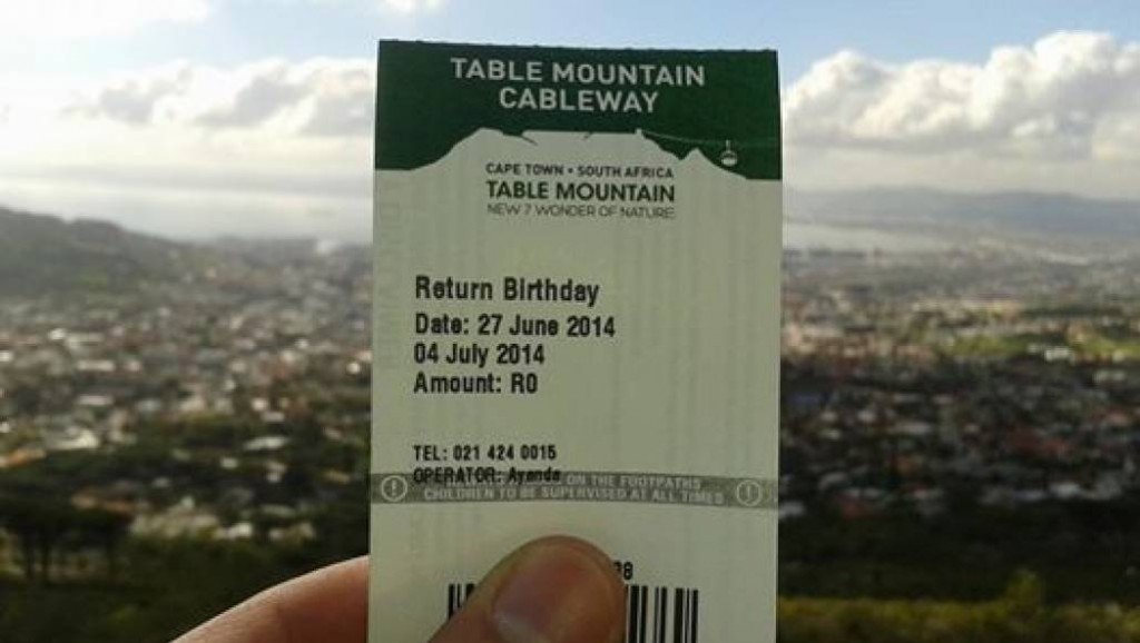 Free Cableway Ticket for Table Mountain on Your Birthday