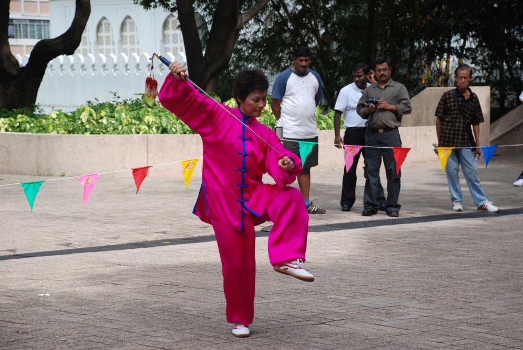 Kung Fu Corner setup near Sculpture Walk of the Park