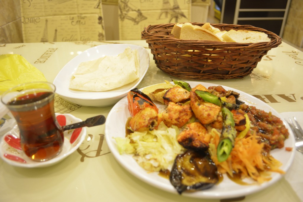 Chicken Shishkabob Plate with Turkish Tea for $3.50 USD