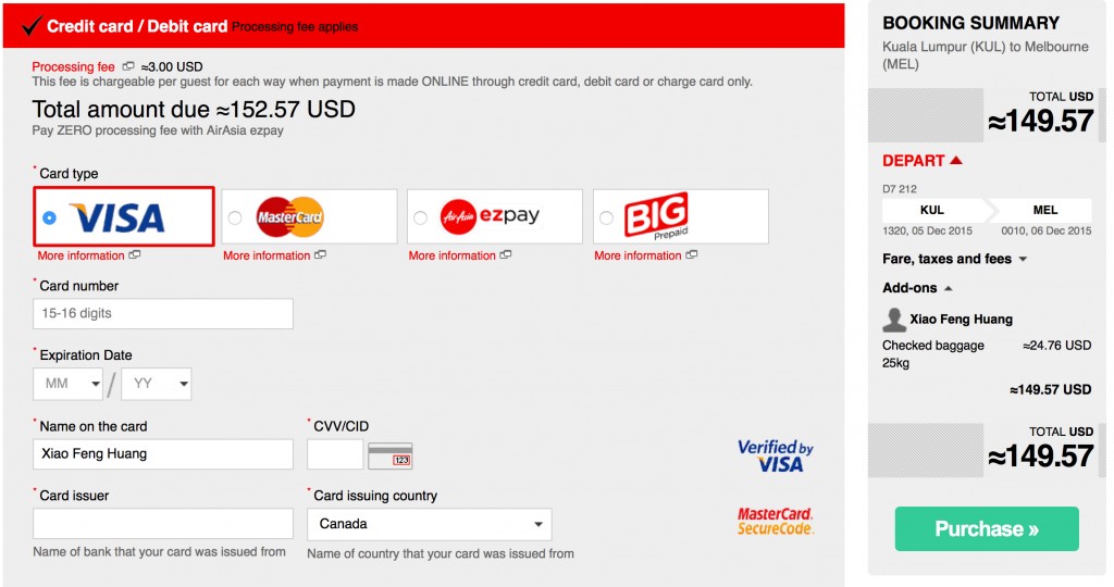 Air Asia charges $153 for the same route.