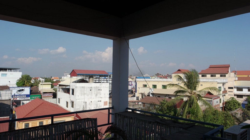 Roof top patio with panorama view of Siem Reap