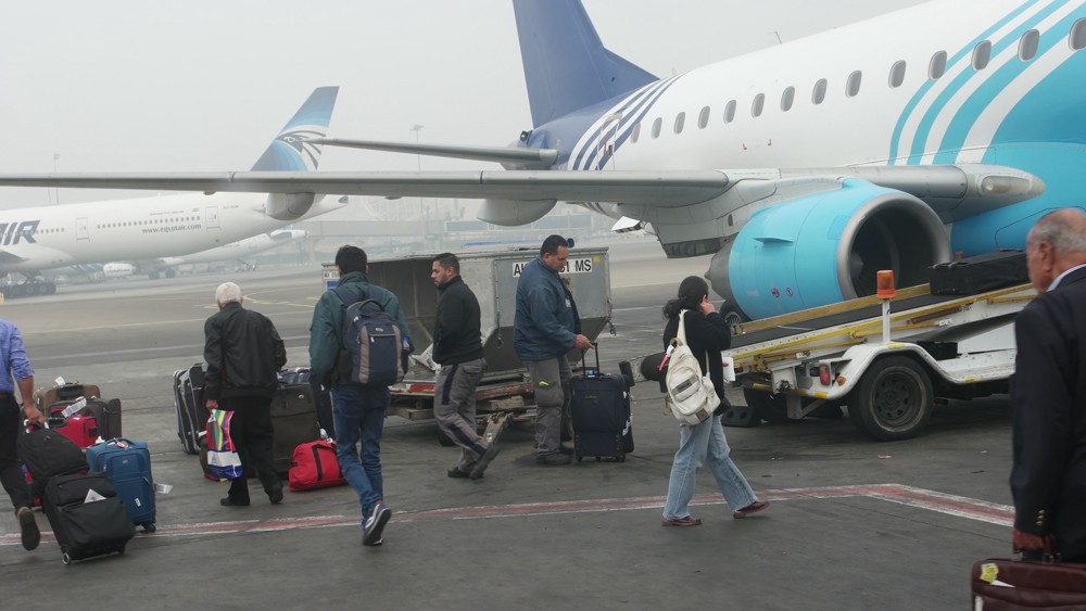 All passengers must identify their luggage before being loaded on to the small E-170