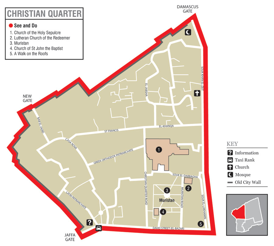 Old Jerusalem Map of Christian Quarter