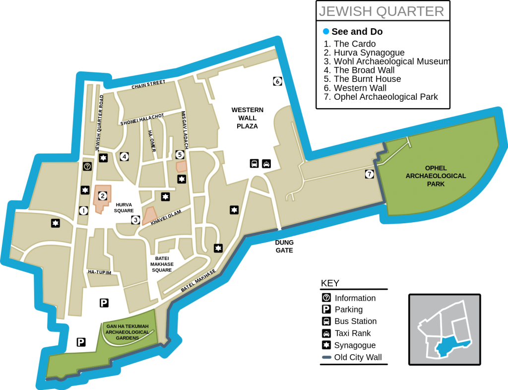Old Jerusalem Maps of Jewish Quarter