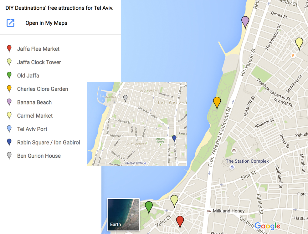 Tel Aviv's Free Attraction Map