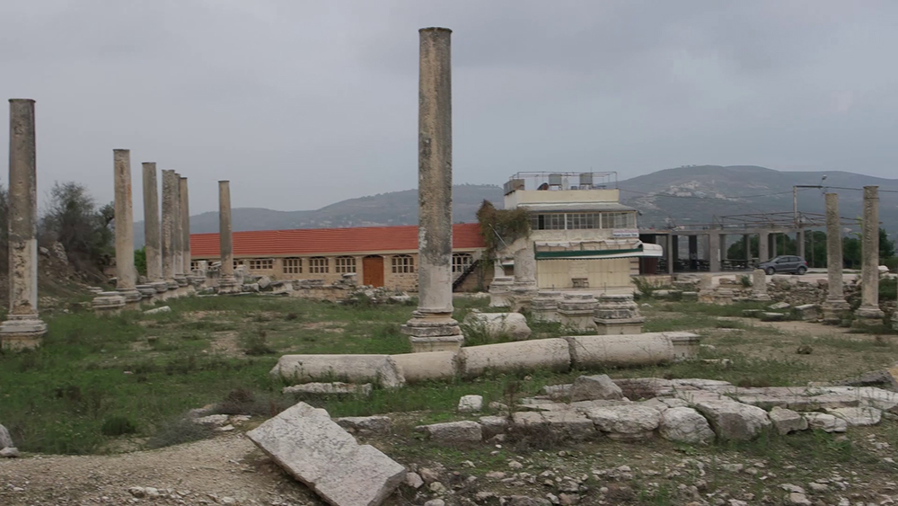 Roman Ruins in slop of hill in Sebastia 