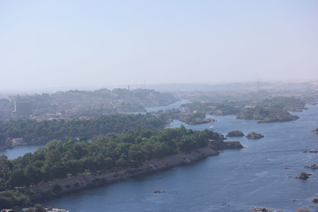 View of Aswan from the Tomb of the Nobles on the West Bank